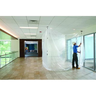 Zipwall Zp2 Barrier System, With 2 Steel 10 Ft Poles