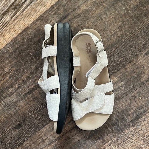 SAS Tripad Comfort White Leather Adjustable Buckle Sandals Womens Size 9 W - Picture 3 of 6