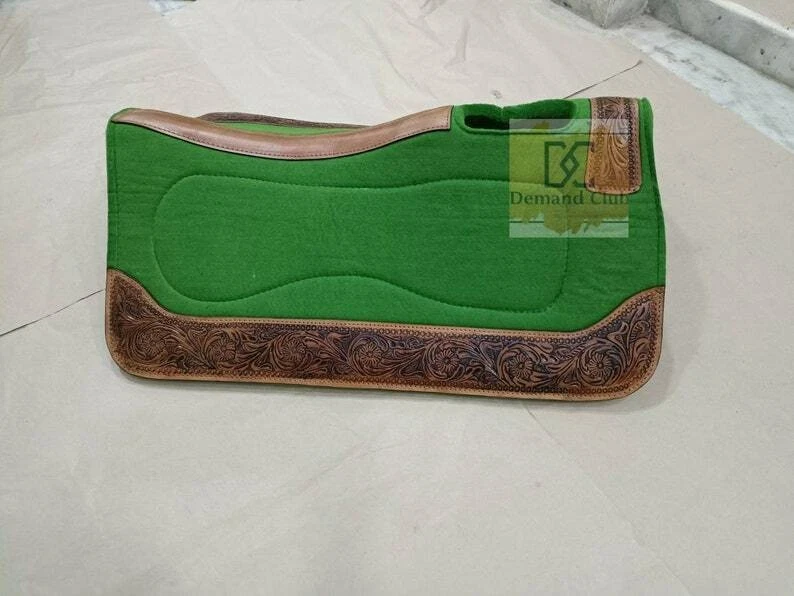 Tapis de selle Western All Colors en feutre sarcelle 1” d'épaisseur avec... - Photo 3/4