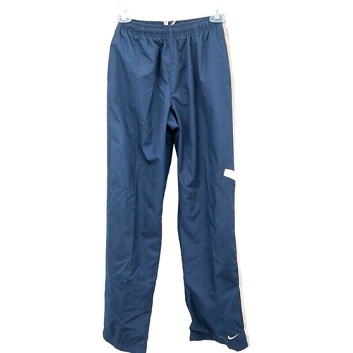 Nike Track Pant Girls XL Blue Windbreaker Elastic Waist Sporty Ankle Zip Stripe - Picture 2 of 11
