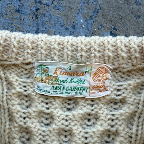 Vintage Cream Wool Knit Fisherman Sweater - Picture 2 of 6