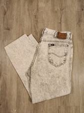 Vintage Lee Riders Denim Jeans Mens Size 34x29 Gray VTG 90s Acid Stone Wash Rock