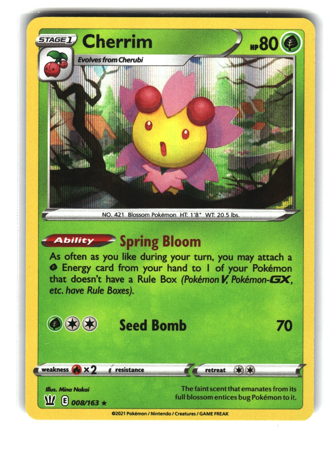 Pokemon Cherrim 008/163 Rare Battle Styles