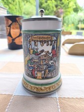 Bierkrug mit Zinndeckel, Top Zustand