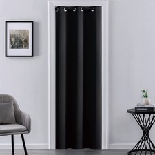 Door Curtain for Doorway Privacy,Closet 34"W x 80"L Pack of 1 , Black