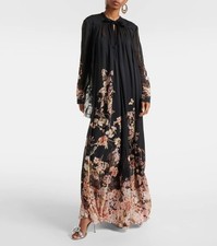 NWOT Zimmermann Natura Sheath tie-neck black maxi dress Size 1/ S