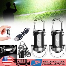 1 3x Mini Keychain Flashlight USB Rechargeable LED Torch Portable Pocket Outdoor