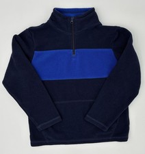 The Children's Place Boys 1/4 Zip Mock Neck Fleece Blue Pullover Youth Size 7/8M