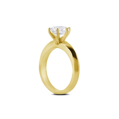 1/4ct F SI1 Round Natural Certified Diamond 14ky Gold Solitaire Engagement Ring - Picture 1 of 4