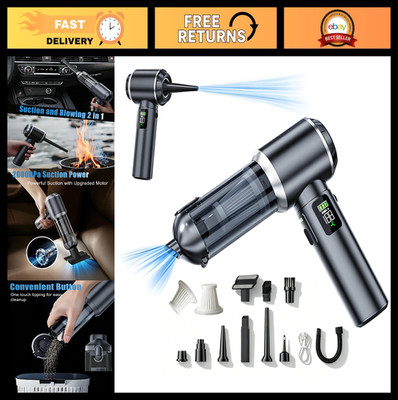 Cordless Handheld Car Vacuum & Air Duster, 20000Pa Suction, 30-Min Runtime, Port