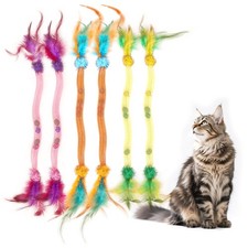 PetPrana Catnip Toys for Cats 6-Pack Feather Mesh Tubes with Mixed Color