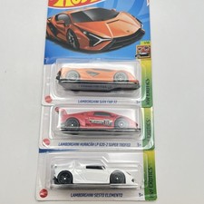 HOT WHEELS EXOTICS SERIES LAMBORGHINI Lot Of 3 SIAN, ELEMENTO, SUPER TROFEO
