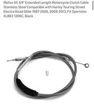 Mofun 65 3/4' Extended Length Motorcycle Clutch Cable Stainless Steel Compatible