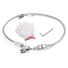 24" Universal Throttle Cable Stainless Steel Braided Covering Locking 24 inch