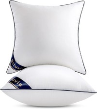 Set of 2 Euro Pillow Inserts 26x26" with Cotton Cover - White