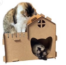 Cardboard Cat Homes Kitty House, Cat Playhouse for Indoors, Gift For Cat Lovers