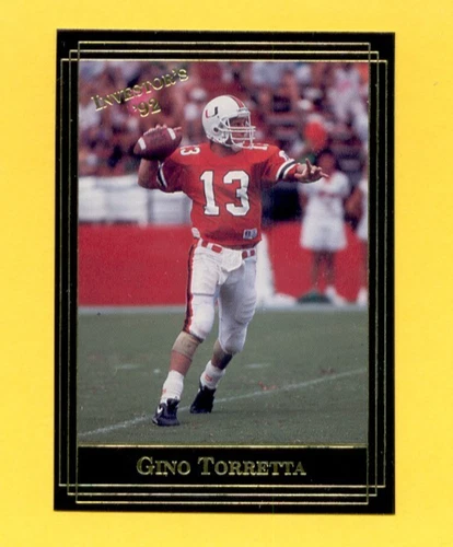 1992 Investor's Journal GINO TORRETTA Miami Hurricanes Vikings Magazine Card