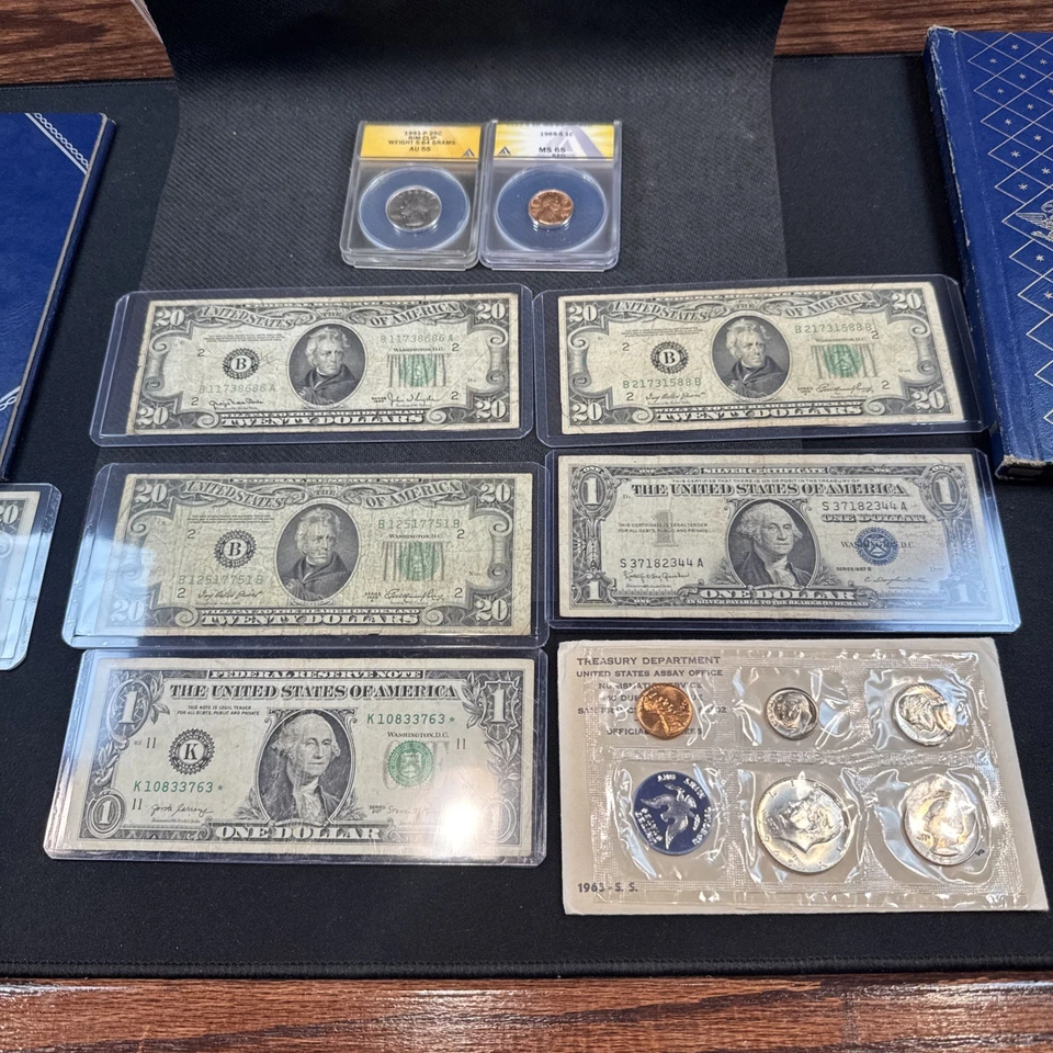 Estate Sale Coins -  Silver, Silver certificates, Star notes nickel set error!  - Image 3 of 4