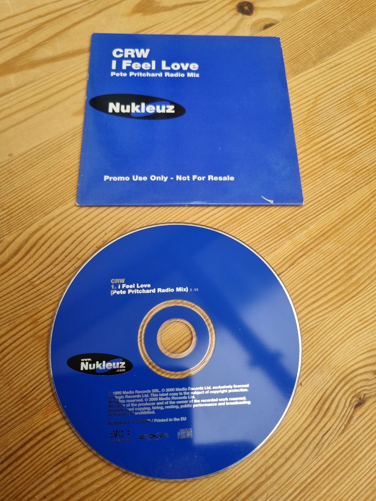 CRW - I Feel Love - RARE 1 Track Pete Pritchard Radio Mix Promo CD