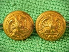 Pair of Civil War Naval Navy ROLLED GOLD / GILT Original Militaria Buttons 9/16"
