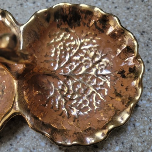 Piatto doppio vintage MCM STANGL POTTERY oro con manico Granada bellissimo - Foto 7 di 10