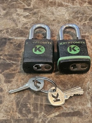 2 - Kryptonite heavy duty Pad locks and keys ** Both Keyed the Same **