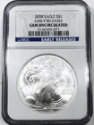*2008 AMERICAN SILVER EAGLE EARLY RELEASE* *NGC GEM UNCIRCULATED* NR #G3898