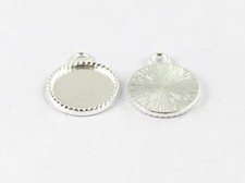 30 PCS 0.75" SP Cabochon Settings Pendant Tray Charms