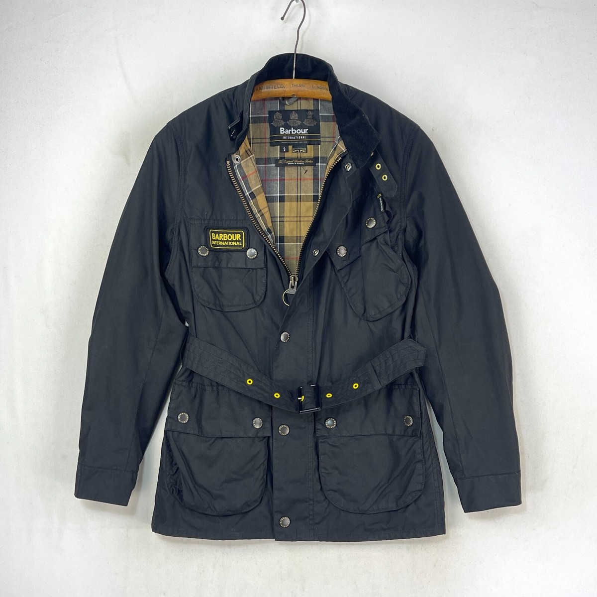 美品Barbour International Wax Jacket Barbour International Black Streak Wax Jacket Size XL