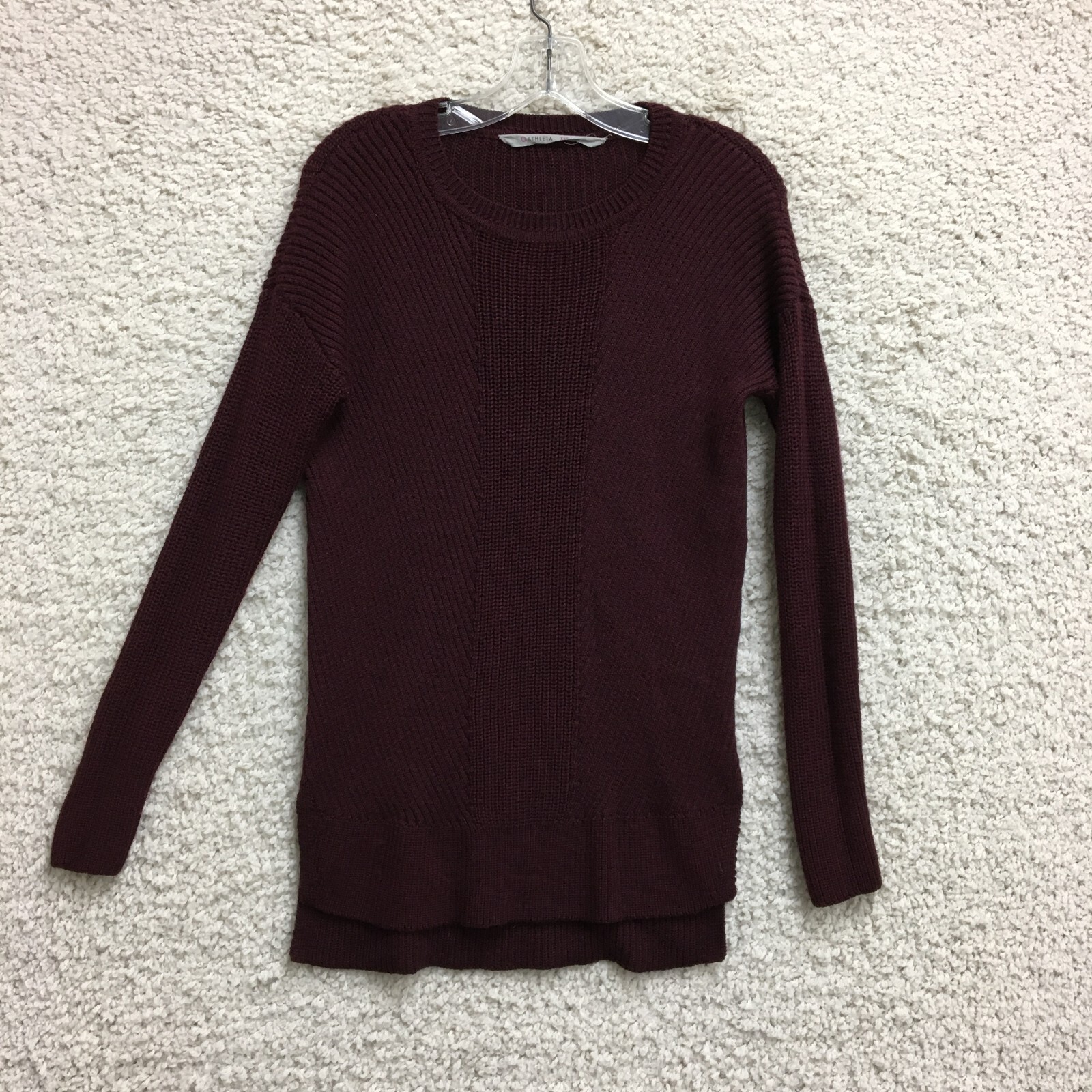 Athleta Sweater 2XS Adult Red Merino Extra Fine Wool Knit Pullover Womens XXS