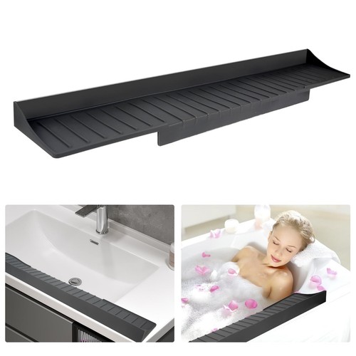 4.5 x 26 Inch Silicone Sink Splash Guard Black Countertop Protector Strip