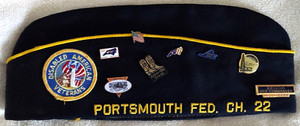 DAV Disabled American Veterans Garrison Cap with Pins, Portsmouth VA Fed. Ch. 22