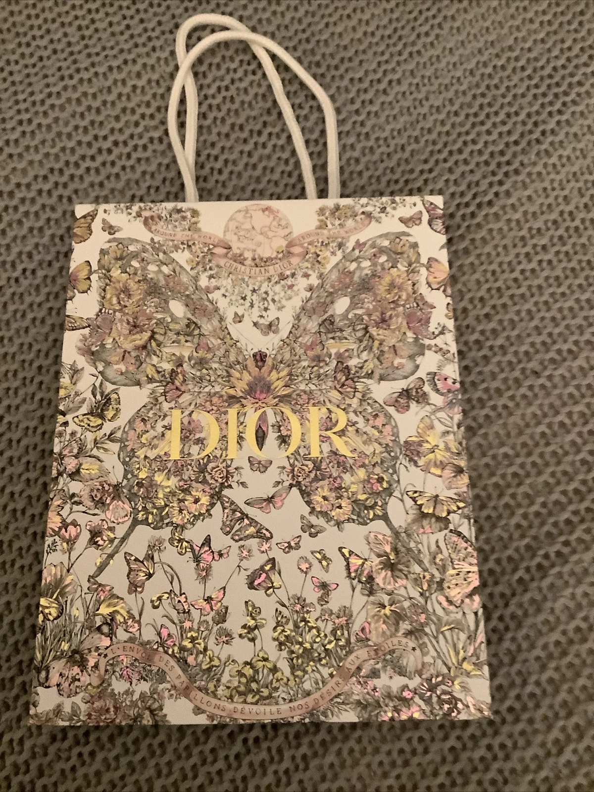 Sac cadeau Dior écharpe parfum petits accessoires blanc 26cmX20cmX8cm