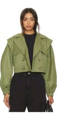 Nwt Free People Looking Glass Trench Jacket - Loden Green - Medium Bnwt