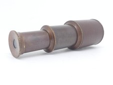 Maritimes Fernrohr 11 cm - Messing brüniert mit Leder - Nautische Antik Deko