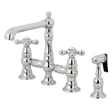 Kingston Brass KS7271AXBS English Country 8" Bridge Kitchen Faucet with Sprayer