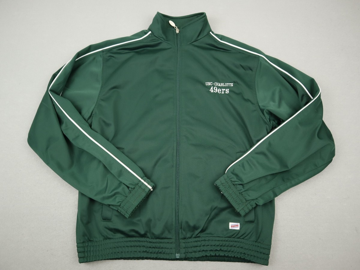 UNC Charlotte 49ers Jacket Men Small Green Soffe Full Zip Pockets