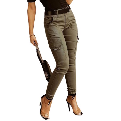 Womens High Waist Combat Cargo Trousers Joggers Casual Long Pants Casual Bottom~ - Bild 12 von 16