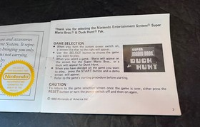 Vintage Nintendo NES Super Mario Bros. Duck Hunt&nbsp;Game w/ Sleeve and Manual 1985