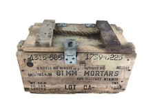 US Military M1 M29 81mm Mortar Wooden Ammo Crate Box Fuze M525A1 Lot CA