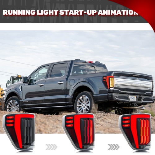LED Tail Lights for Ford F-150 F150 XL STX 2021-2023 Black Rear Lamps Assembly - Picture 4 of 5
