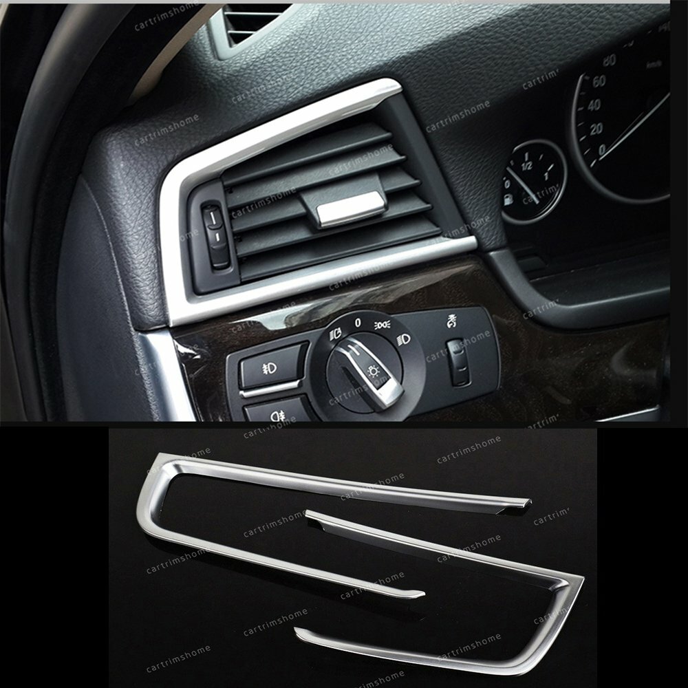 2*Dashboard Side Air Outlet Vent Trim For BMW 5 Series F10 2011-2017 ABS Silver