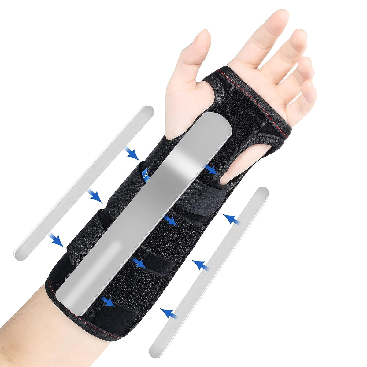 Actesso Tutore Polso Elastica con Cinturino - Supporto e Sollievo per Tendinite, Slogature, Tunnel Carpale e Lesioni Sportive - Ambidestra Fascia Polso (Nero, L