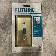 FUTURA SERIES D2480 Single Switch Face Plate Polished Brass Made in USA
