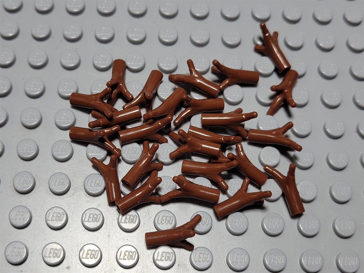 New LEGO Lot of 25 Reddish Brown Tree Plant Twig Stick Stem Pieces 