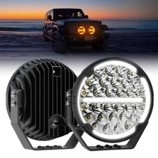 7/9" Round LED Work Light Bar Pods Driving Halo DRL Fog Headlight Truck Off Road