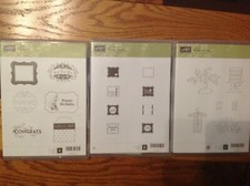 NEW Stampin Up rubberstamp LOT Pretty Petites, Slice of Life, Tagtastic 20 stamp