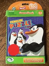 NEW The Penguins of Madagascar Puzzle Time LeapFrog Tag Kids Game Book Brand New