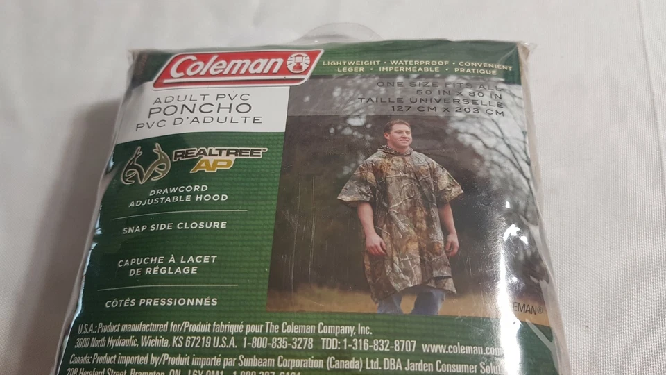 Poncho de Lluvia Coleman - Camuflaje - ADULTO PVC NUEVO Foto 2 de 4