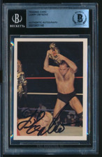 1988 Wonderama NWA #118 Larry Zbyszko signed auto autograph BAS BECKETT w/ belt